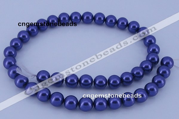 CGL263 10PCS 16 inches 6mm round dyed glass pearl beads wholesale