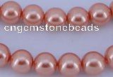 CGL293 10PCS 16 inches 6mm round dyed glass pearl beads wholesale