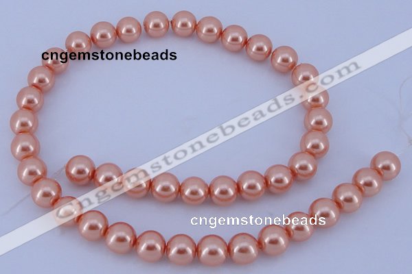 CGL295 5PCS 16 inches 10mm round dyed glass pearl beads wholesale