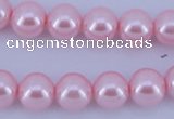 CGL302 10PCS 16 inches 4mm round dyed glass pearl beads wholesale