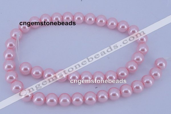 CGL303 10PCS 16 inches 6mm round dyed glass pearl beads wholesale