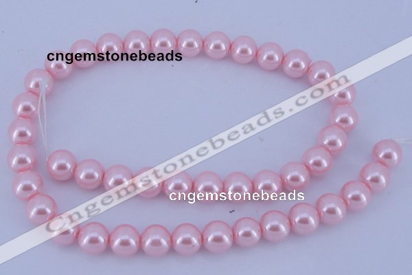 CGL306 5PCS 16 inches 12mm round dyed glass pearl beads wholesale