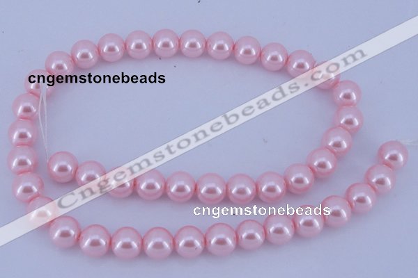 CGL307 5PCS 16 inches 14mm round dyed glass pearl beads wholesale