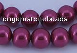 CGL313 10PCS 16 inches 6mm round dyed glass pearl beads wholesale