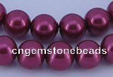 CGL314 10PCS 16 inches 8mm round dyed glass pearl beads wholesale