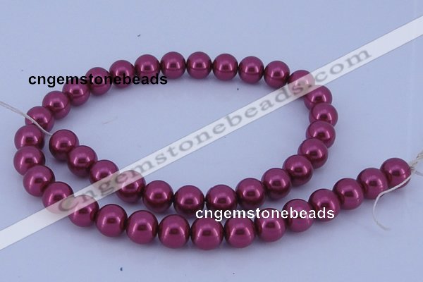 CGL314 10PCS 16 inches 8mm round dyed glass pearl beads wholesale