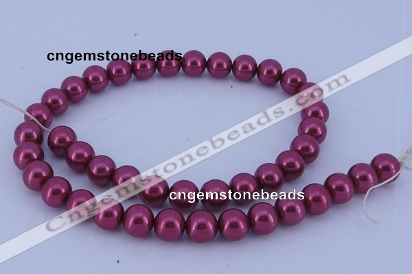 CGL315 5PCS 16 inches 10mm round dyed glass pearl beads wholesale