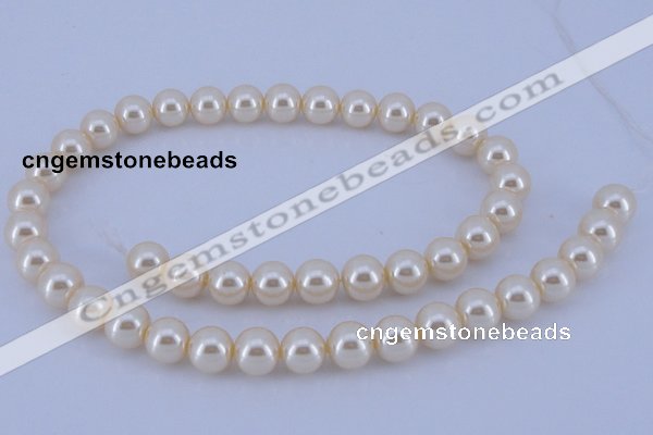 CGL32 10PCS 16 inches 4mm round dyed glass pearl beads wholesale