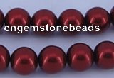 CGL322 10PCS 16 inches 4mm round dyed glass pearl beads wholesale