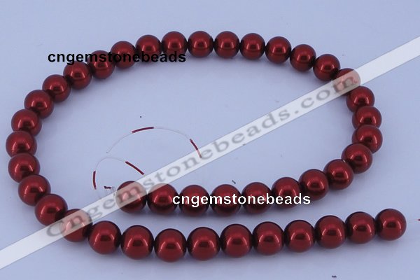 CGL322 10PCS 16 inches 4mm round dyed glass pearl beads wholesale