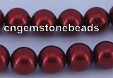 CGL324 10PCS 16 inches 8mm round dyed glass pearl beads wholesale