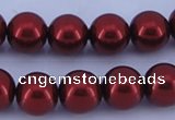 CGL325 5PCS 16 inches 10mm round dyed glass pearl beads wholesale