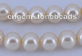 CGL33 10PCS 16 inches 6mm round dyed glass pearl beads wholesale