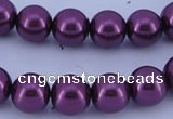 CGL332 10PCS 16 inches 4mm round dyed glass pearl beads wholesale