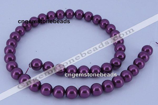 CGL334 10PCS 16 inches 8mm round dyed glass pearl beads wholesale