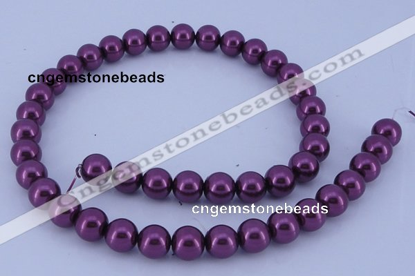 CGL335 5PCS 16 inches 10mm round dyed glass pearl beads wholesale
