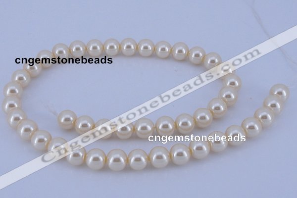 CGL34 10PCS 16 inches 8mm round dyed glass pearl beads wholesale