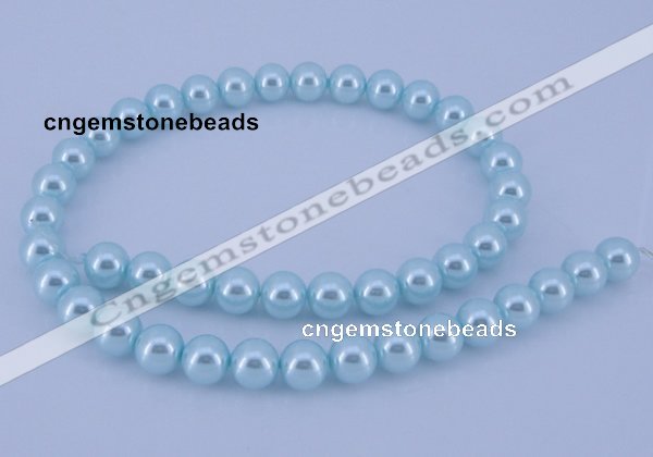 CGL342 10PCS 16 inches 4mm round dyed glass pearl beads wholesale