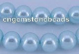 CGL343 10PCS 16 inches 6mm round dyed glass pearl beads wholesale