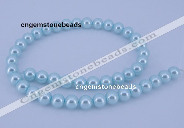 CGL343 10PCS 16 inches 6mm round dyed glass pearl beads wholesale