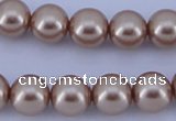 CGL352 10PCS 16 inches 4mm round dyed glass pearl beads wholesale