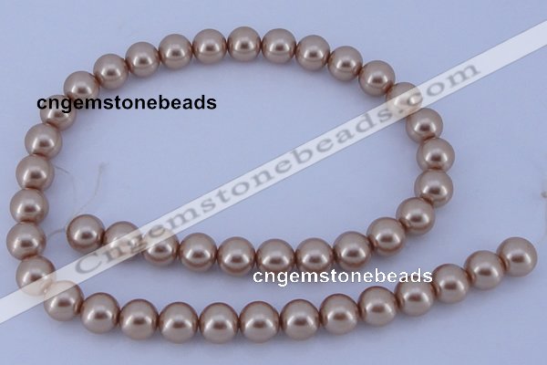 CGL352 10PCS 16 inches 4mm round dyed glass pearl beads wholesale