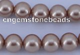 CGL353 10PCS 16 inches 6mm round dyed glass pearl beads wholesale