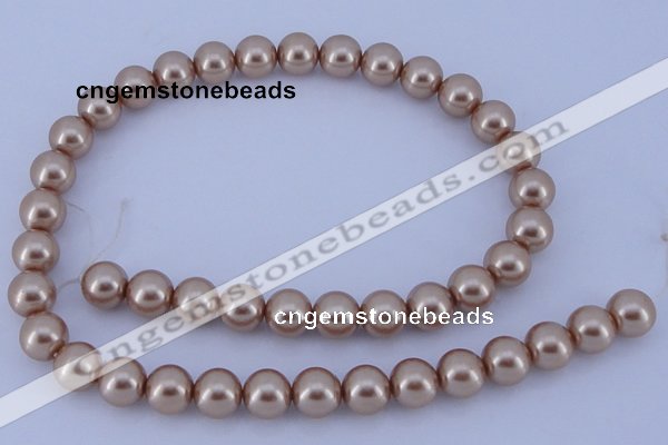 CGL354 10PCS 16 inches 8mm round dyed glass pearl beads wholesale