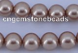 CGL355 5PCS 16 inches 10mm round dyed glass pearl beads wholesale