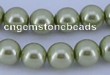 CGL362 10PCS 16 inches 4mm round dyed glass pearl beads wholesale