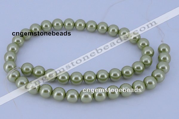 CGL362 10PCS 16 inches 4mm round dyed glass pearl beads wholesale