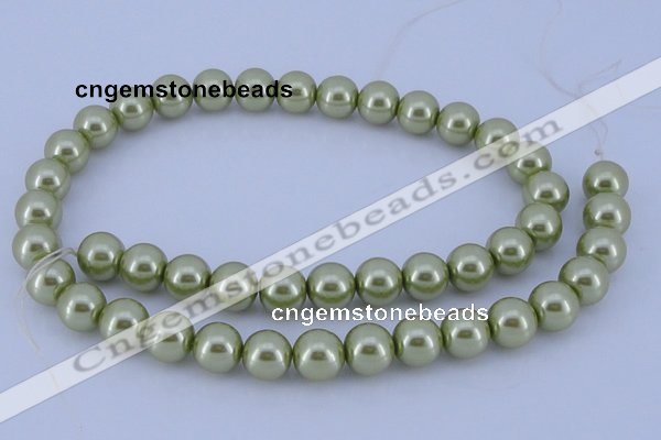 CGL364 10PCS 16 inches 8mm round dyed glass pearl beads wholesale