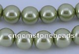 CGL365 5PCS 16 inches 10mm round dyed glass pearl beads wholesale