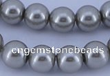 CGL372 10PCS 16 inches 4mm round dyed glass pearl beads wholesale