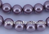 CGL382 10PCS 16 inches 4mm round dyed glass pearl beads wholesale