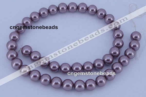 CGL382 10PCS 16 inches 4mm round dyed glass pearl beads wholesale