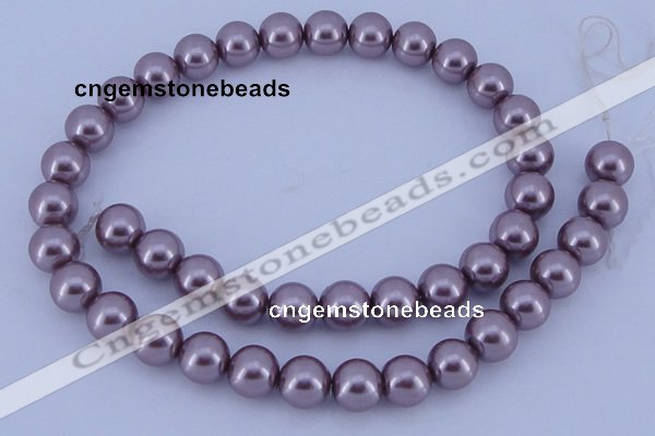 CGL387 5PCS 16 inches 14mm round dyed glass pearl beads wholesale