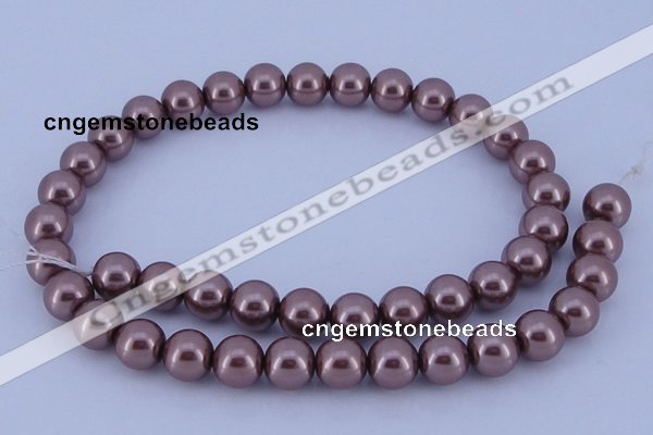 CGL392 10PCS 16 inches 4mm round dyed glass pearl beads wholesale