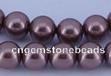 CGL393 10PCS 16 inches 6mm round dyed glass pearl beads wholesale