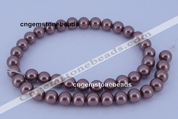 CGL395 5PCS 16 inches 10mm round dyed glass pearl beads wholesale