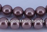 CGL396 5PCS 16 inches 12mm round dyed glass pearl beads wholesale