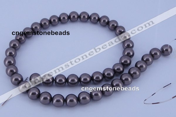 CGL402 10PCS 16 inches 4mm round dyed glass pearl beads wholesale