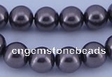 CGL403 10PCS 16 inches 6mm round dyed glass pearl beads wholesale