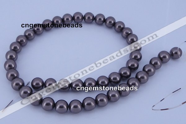 CGL404 10PCS 16 inches 8mm round dyed glass pearl beads wholesale