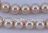 CGL42 10PCS 16 inches 4mm round dyed glass pearl beads wholesale