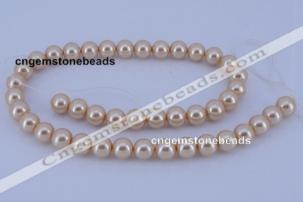 CGL43 10PCS 16 inches 6mm round dyed glass pearl beads wholesale