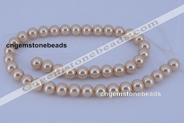 CGL47 5PCS 16 inches 14mm round dyed glass pearl beads wholesale