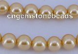 CGL52 10PCS 16 inches 4mm round dyed glass pearl beads wholesale