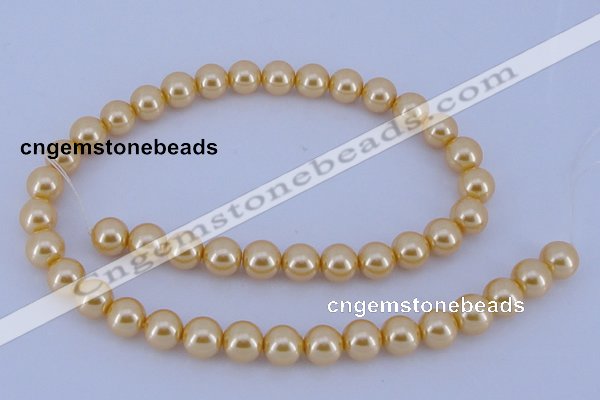 CGL52 10PCS 16 inches 4mm round dyed glass pearl beads wholesale