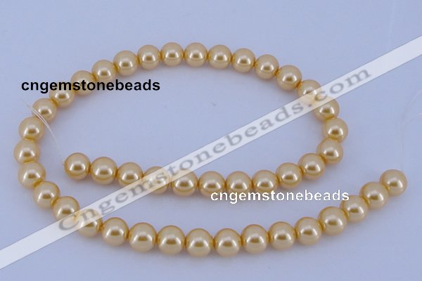 CGL53 10PCS 16 inches 6mm round dyed glass pearl beads wholesale